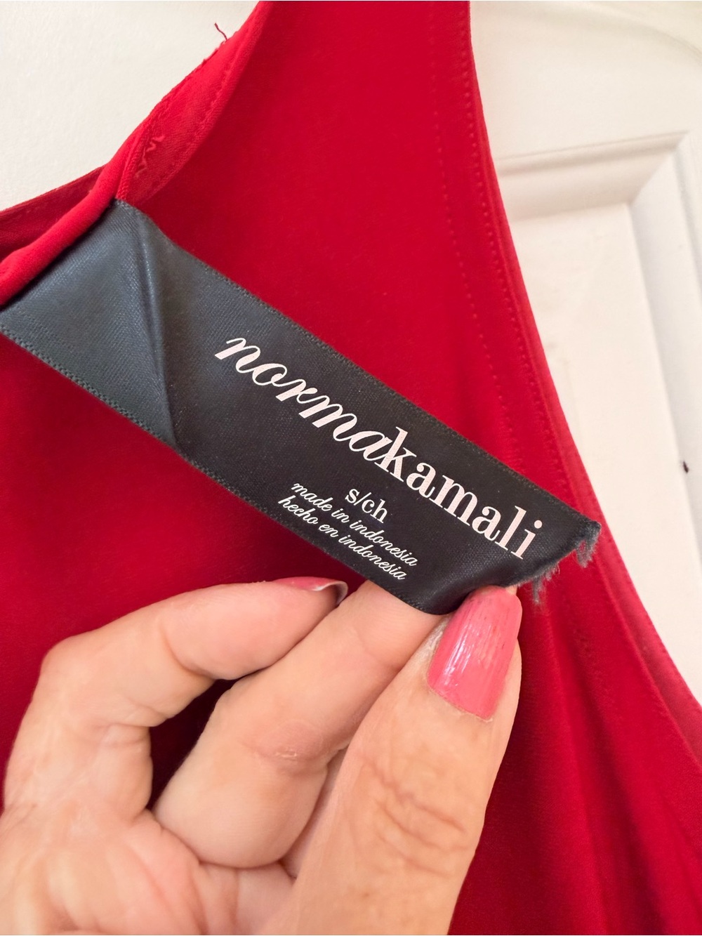 Norma Kamali Sleeveless Red Knit Midi Dress - Classic Fitted Stretch, Sz S - Picture 6 of 15